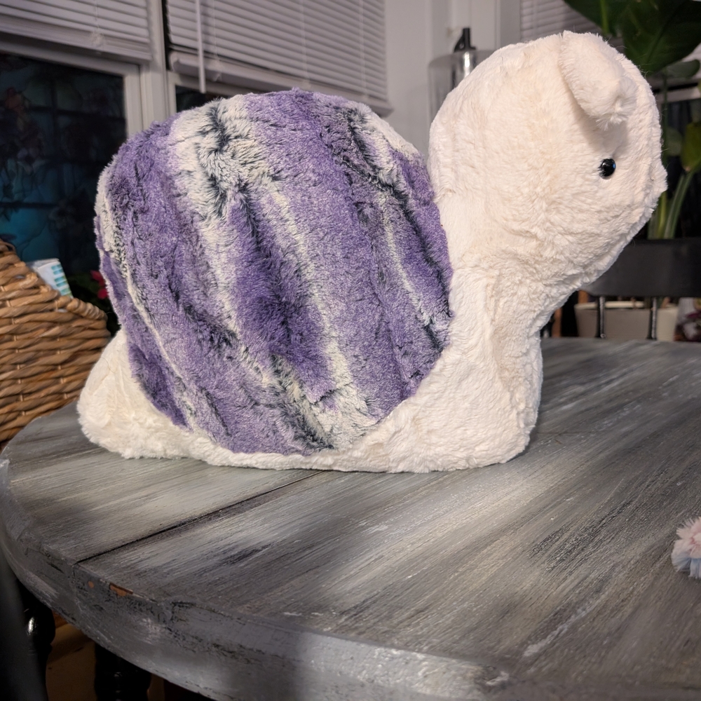 Plush Snail Home Accent in Cream and Purple